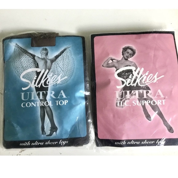 2 Silkies Ultra TLC Support Pantyhose Lot New in Package Vintage 90’s Medium - Picture 1 of 4
